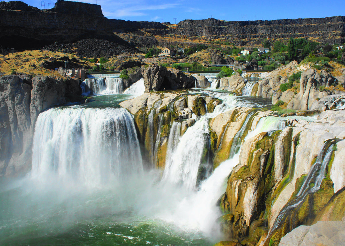 Shoshone Falls pouring over the cliffs — taller than Niagara, the "Niagara of the West."