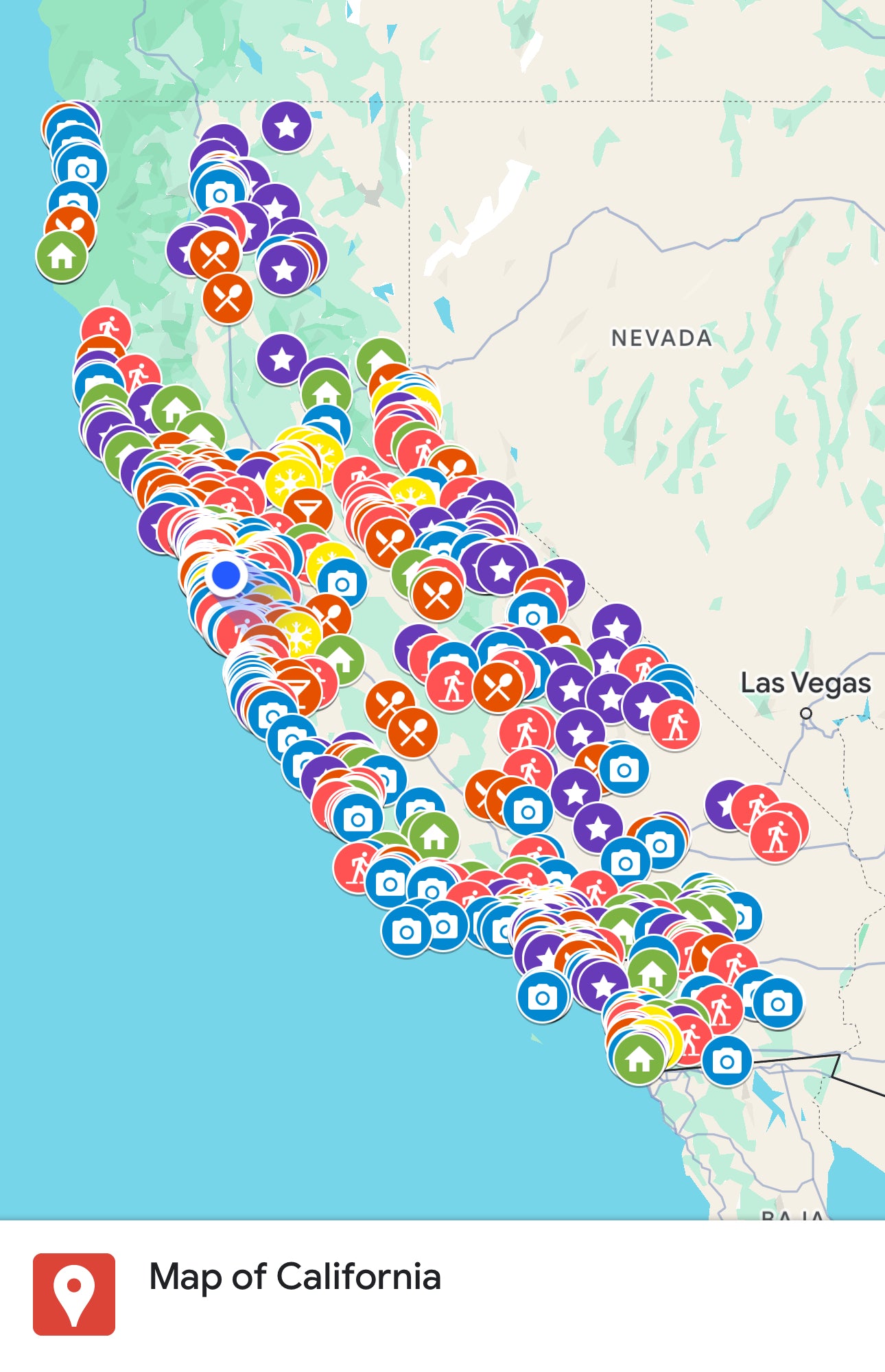 USA - California map